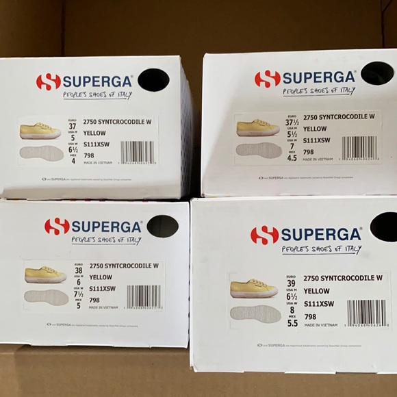 Superga croc emboss sneaker yellow 6.5 7 7.5 8 NWT - Picture 14 of 16
